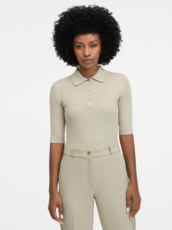 Orsay Γκρι γυναικεία κοντομάνικη μπλούζα ORSAY