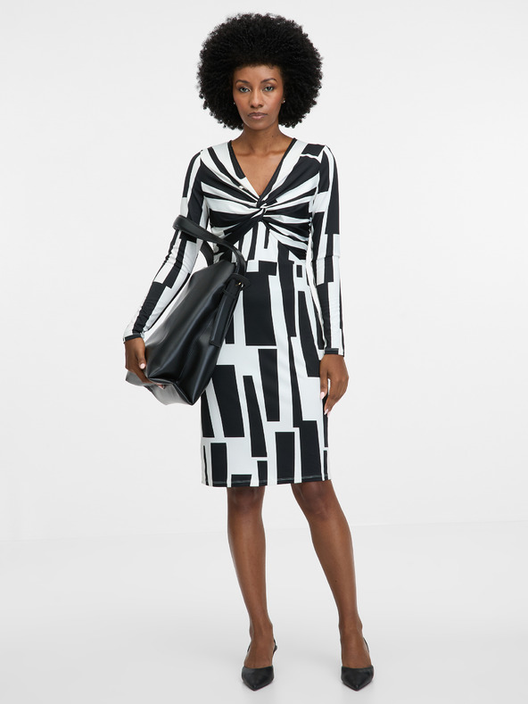 Orsay Μαύρο γυναικείο φόρεμα μέχρι το γόνατο ORSAY