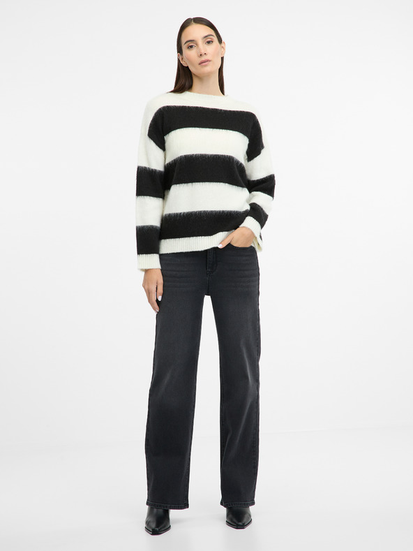 Orsay Μαύρο ριγέ γυναικείο πουλόβερ ORSAY