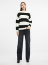 Orsay Μαύρο ριγέ γυναικείο πουλόβερ ORSAY