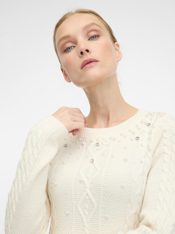 Orsay Κρέμα Γυναικείο φόρεμα μέχρι το γόνατο ORSAY