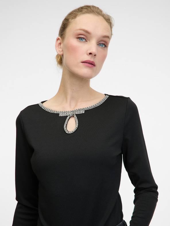 Orsay Μαύρη γυναικεία μπλούζα με μακρύ μανίκι ORSAY