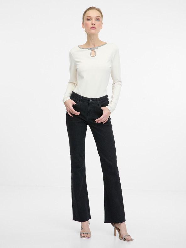 Orsay Κρεμ γυναικεία μακρυμάνικη μπλούζα ORSAY