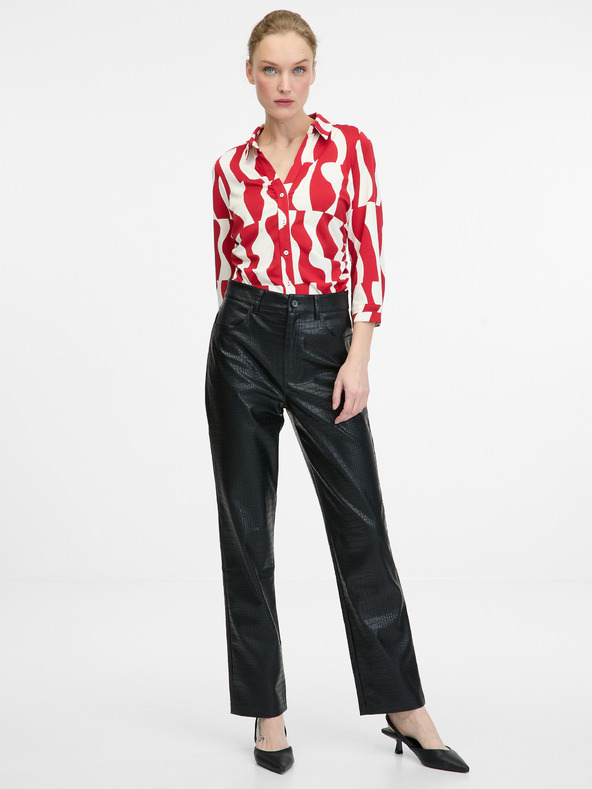 Orsay Κόκκινη μπλούζα με γιακά ORSAY