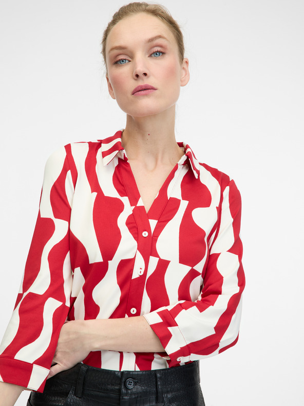 Orsay Κόκκινη μπλούζα με γιακά ORSAY