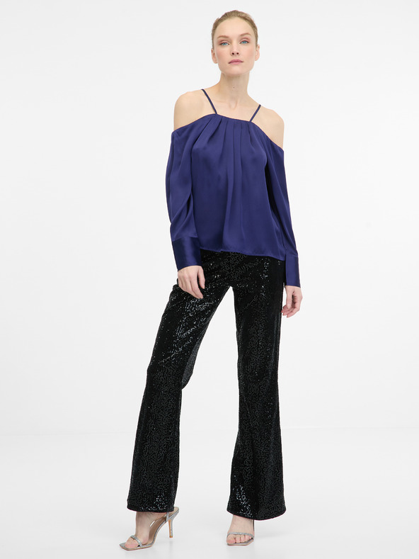 Orsay ORSAY Μπλε σκούρα γυναικεία μπλούζα με εκτεθειμένους ώμους