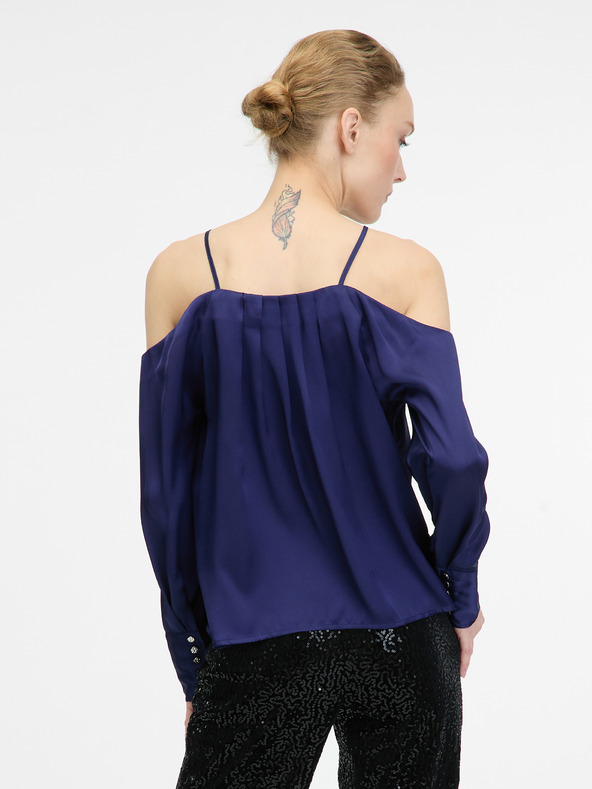 Orsay ORSAY Μπλε σκούρα γυναικεία μπλούζα με εκτεθειμένους ώμους