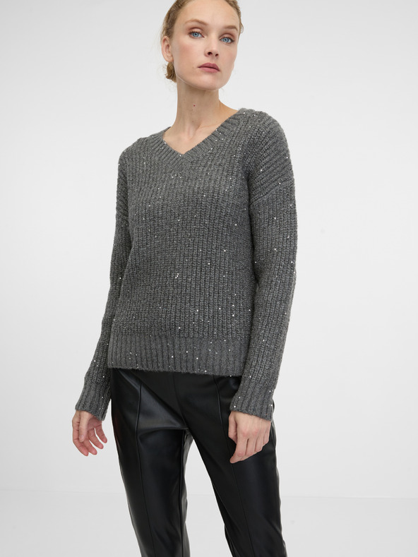 Orsay Μαύρο γυναικείο δερμάτινο παντελόνι ORSAY