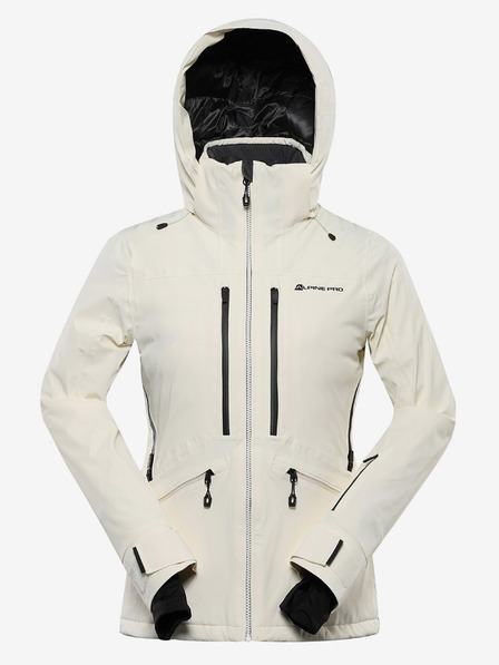 ALPINE PRO Γυναικείο μπουφάν σκι με μεμβράνη ptx για χιόνι ALPINE PRO REASA creme