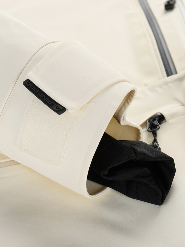 ALPINE PRO Γυναικείο μπουφάν σκι με μεμβράνη ptx για χιόνι ALPINE PRO REASA creme