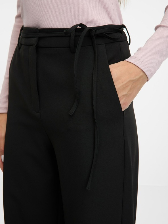 Orsay Μαύρο γυναικείο φαρδύ παντελόνι ORSAY