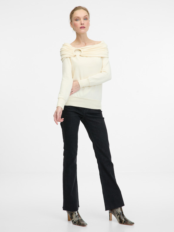 Orsay Κρεμ γυναικείο μακρυμάνικο μπλουζάκι ORSAY