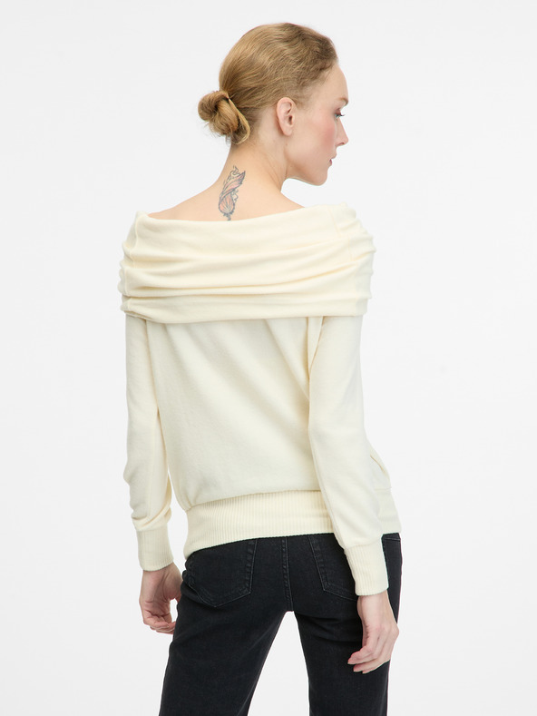 Orsay Κρεμ γυναικείο μακρυμάνικο μπλουζάκι ORSAY