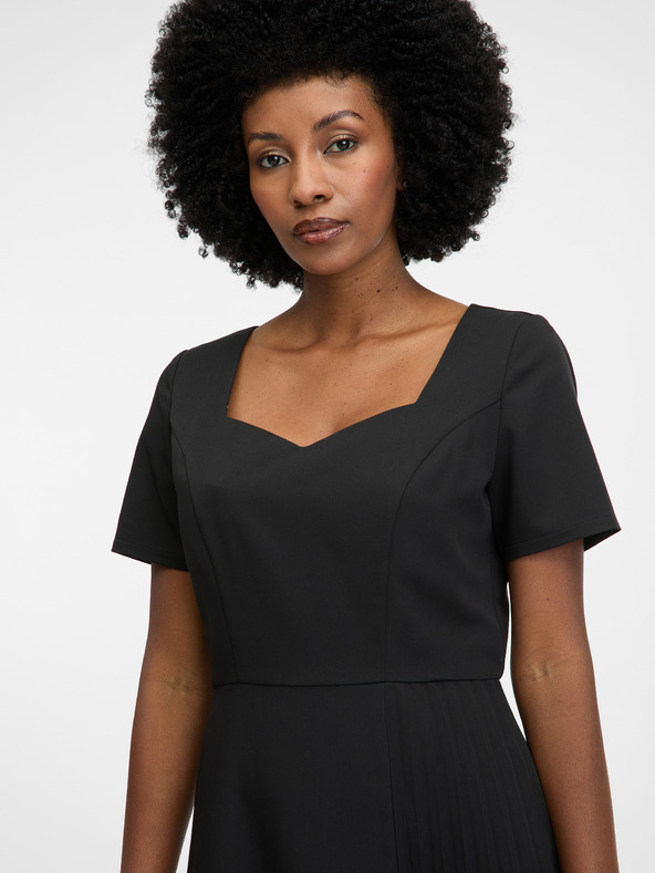 Orsay Μαύρο γυναικείο φόρεμα μέχρι το γόνατο ORSAY