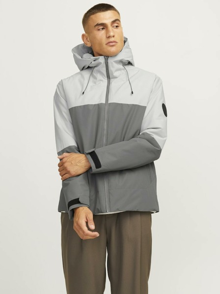 Jack & Jones Γκρι ανδρικό ελαφρύ μπουφάν Jack & Jones Aiden Lightweight Jacket