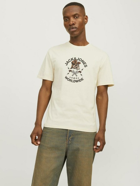 Jack & Jones Jack & Jones Seven Cream ανδρικό μπλουζάκι