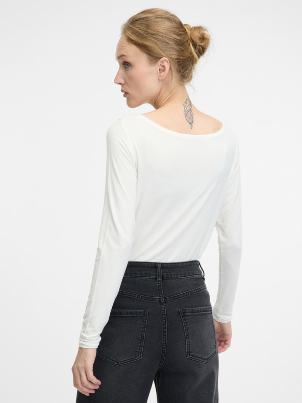Orsay Λευκό γυναικείο μακρυμάνικο μπλουζάκι ORSAY