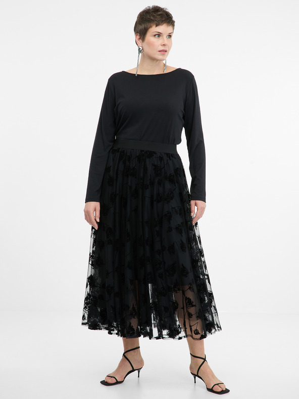 Orsay Μαύρο γυναικείο μακρυμάνικο πουκάμισο ORSAY