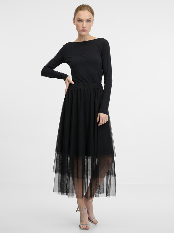 Orsay Μαύρο γυναικείο μακρυμάνικο πουκάμισο ORSAY