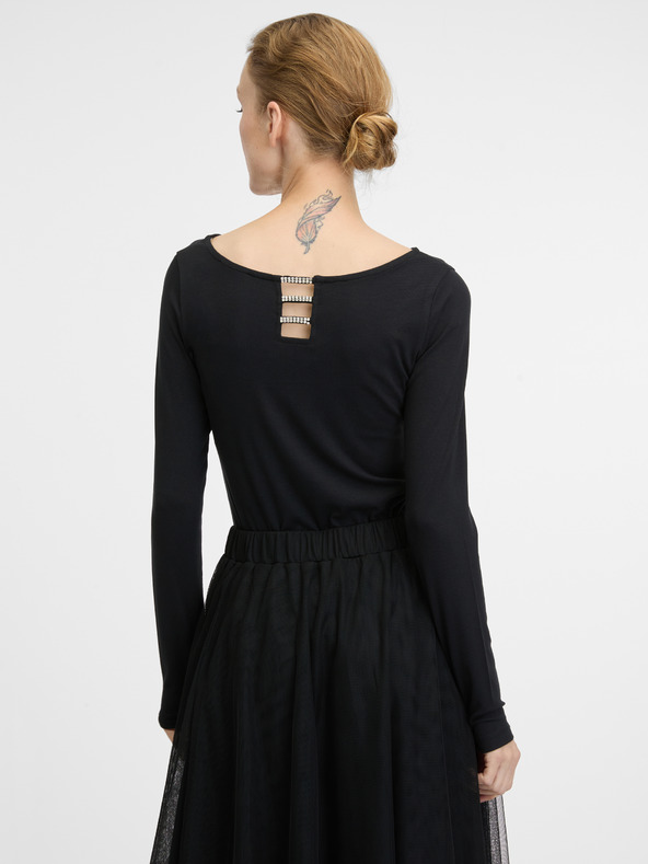 Orsay Μαύρο γυναικείο μακρυμάνικο πουκάμισο ORSAY