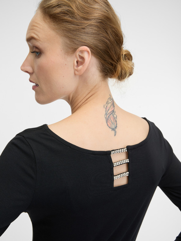 Orsay Μαύρο γυναικείο μακρυμάνικο πουκάμισο ORSAY