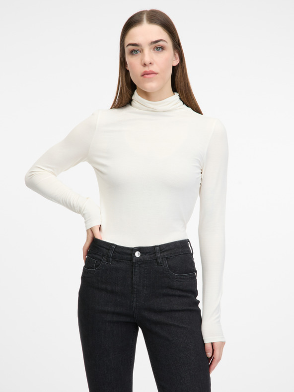 Orsay Κρεμ γυναικείο μακρυμάνικο μπλουζάκι ORSAY