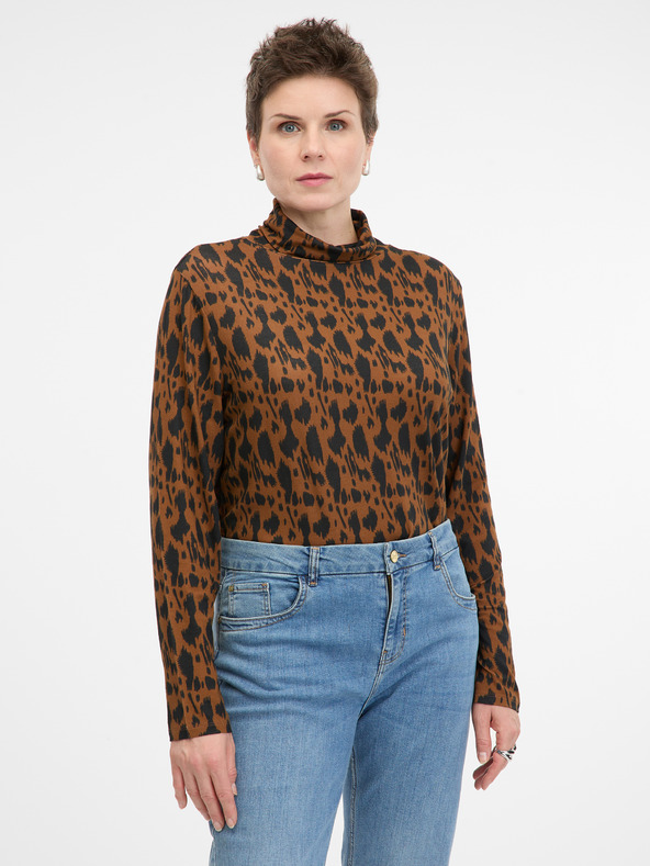 Orsay Γυναικείο μακρυμάνικο μπλουζάκι ORSAY σε ανοιχτό καφέ χρώμα