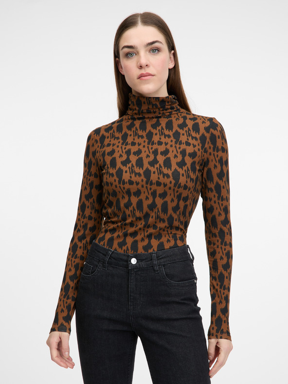 Orsay Γυναικείο μακρυμάνικο μπλουζάκι ORSAY σε ανοιχτό καφέ χρώμα