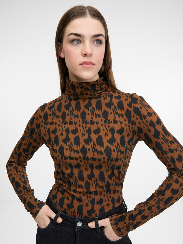 Orsay Γυναικείο μακρυμάνικο μπλουζάκι ORSAY σε ανοιχτό καφέ χρώμα