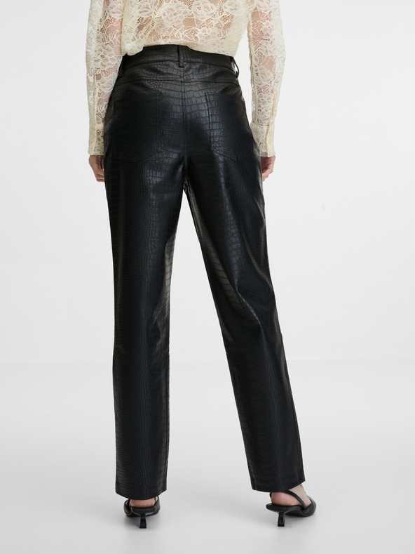 Orsay Μαύρο γυναικείο δερματίνινο παντελόνι ORSAY