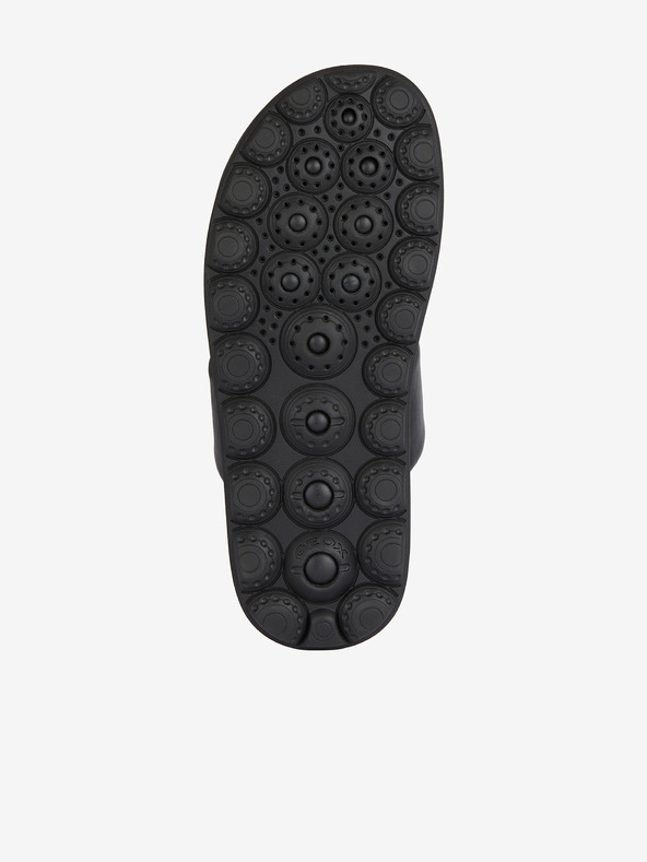 Geox Μαύρες ανδρικές δερμάτινες παντόφλες Geox Spherica