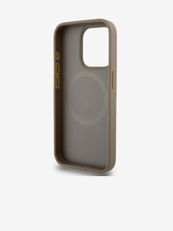 DKNY PU Leather Repeat Pattern Bottom Stripe MagSafe Back Cover για iPhone 15 Pro Max Brown DKNY