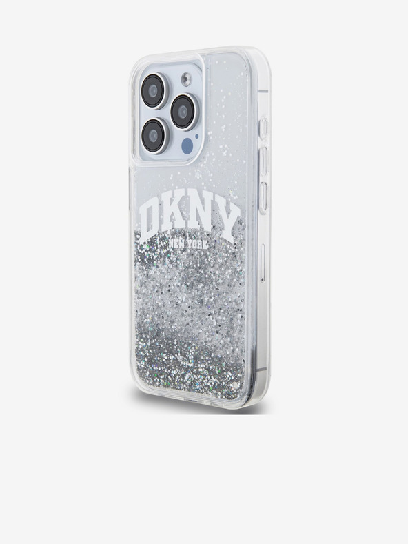 DKNY Κάλυμμα πλάτης Arch Logo Liquid Glitter για iPhone 14 Pro Διαφανές DKNY