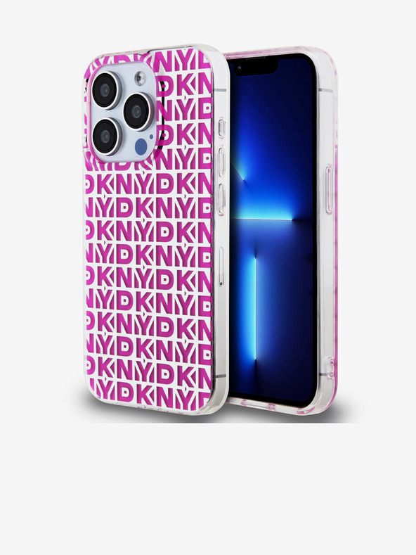 DKNY Πίσω κάλυμμα PC/TPU Επαναλαμβανόμενο μοτίβο για iPhone 15 Pro Ροζ DKNY