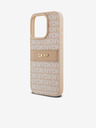 DKNY Κάλυμμα PU Leather Repeat Pattern Tonal Stripe Back Cover για iPhone 15 Pro Pink DKNY