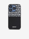 DKNY PU Leather Repeat Pattern Card Pocket Back Cover for iPhone 15 Pro Black DKNY