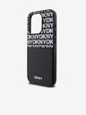 DKNY PU Leather Repeat Pattern Card Pocket Back Cover for iPhone 15 Pro Black DKNY