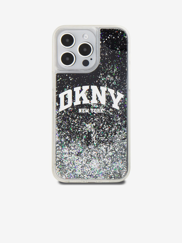 DKNY Κάλυμμα πλάτης Arch Logo Liquid Glitter για iPhone 15 Pro Max Μαύρο DKNY