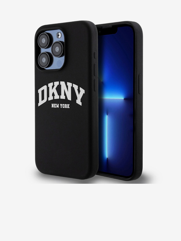 DKNY Υγρή σιλικόνη Arch Logo MagSafe Back Cover για iPhone 15 Pro Μαύρο DKNY