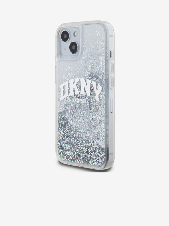 DKNY Υγρή λάμψη Arch Logo πίσω κάλυμμα για iPhone 15 Διαφανές DKNY