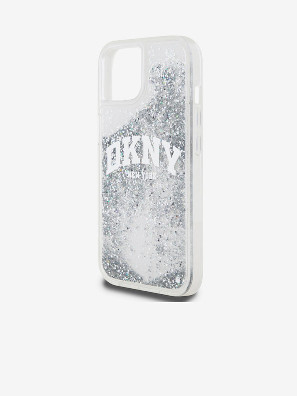 DKNY Υγρή λάμψη Arch Logo πίσω κάλυμμα για iPhone 15 Διαφανές DKNY