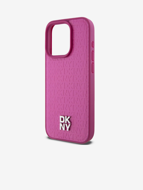 DKNY PU Leather Repeat Pattern Stack Logo Magsafe Back Cover για iPhone 15 Pro Pink DKNY