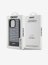 DKNY PU Leather Repeat Pattern Bottom Stripe MagSafe Back Cover for iPhone 15 Pro Black DKNY