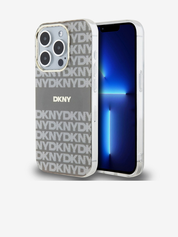 DKNY PC/TPU Repeat Pattern Tonal Stripe Magsafe Back Cover για iPhone 15 Pro Μπεζ DKNY