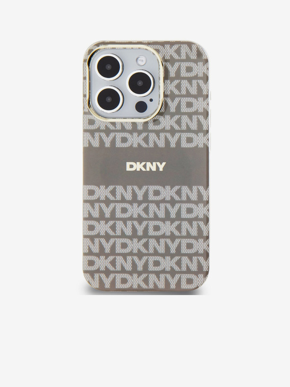 DKNY PC/TPU Repeat Pattern Tonal Stripe Magsafe Back Cover για iPhone 15 Pro Μπεζ DKNY