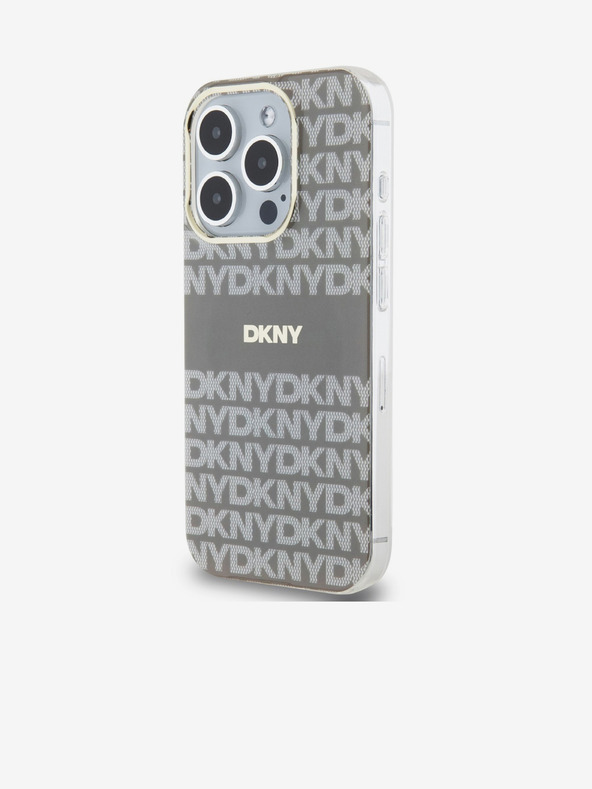 DKNY PC/TPU Repeat Pattern Tonal Stripe Magsafe Back Cover για iPhone 15 Pro Μπεζ DKNY
