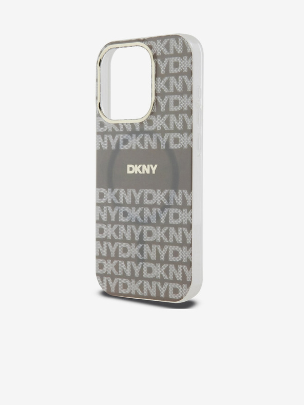 DKNY PC/TPU Repeat Pattern Tonal Stripe Magsafe Back Cover για iPhone 15 Pro Μπεζ DKNY