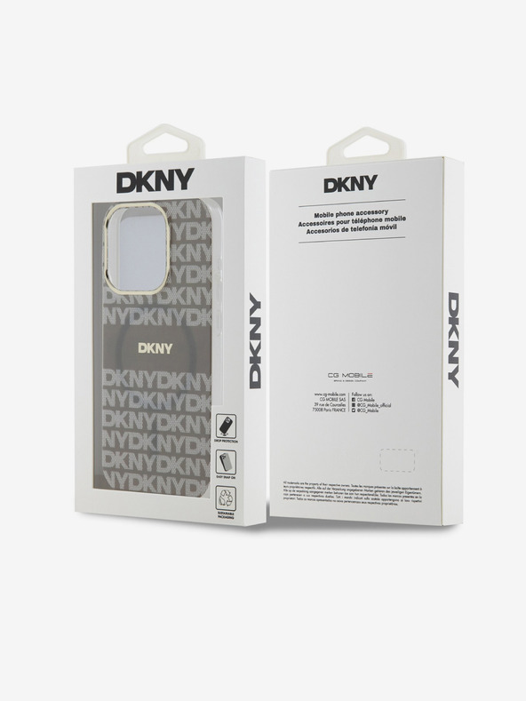 DKNY PC/TPU Repeat Pattern Tonal Stripe Magsafe Back Cover για iPhone 15 Pro Μπεζ DKNY