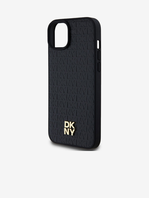 DKNY PU Leather Repeat Pattern Stack Logo Magsafe Back Cover για iPhone 15 Plus Μαύρο DKNY