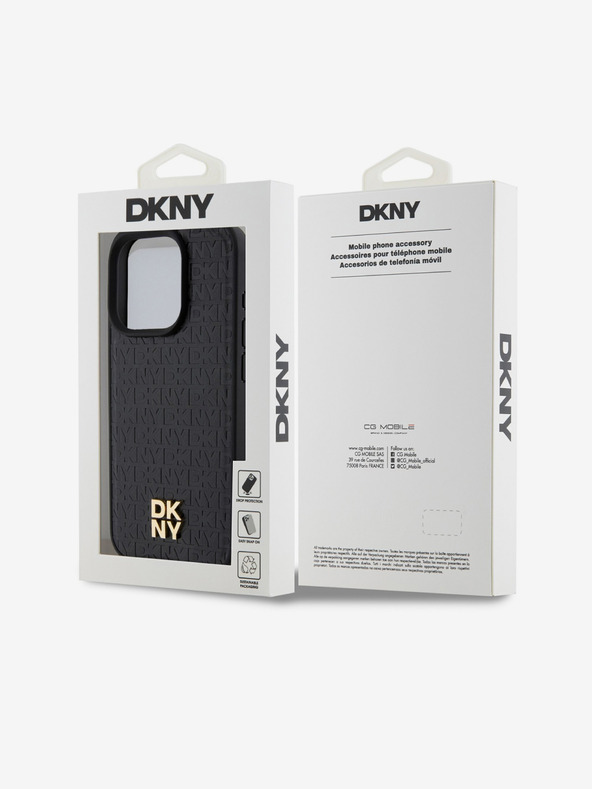 DKNY PU Leather Repeat Pattern Stack Logo Magsafe Back Cover για iPhone 15 Pro Max Μαύρο DKNY